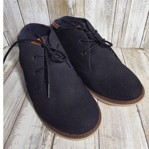 Max + Jake Boys Navy Blue Textured Chukka Desert Boots Size 4 Kids Lace Up